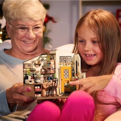 ROBOTIME Rolife Happy Kitchen Dollhouse Minature House DIY Wooden Puzzle With LED Light DG159 - Image 8