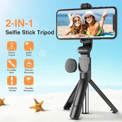 Bluetooth Selfie Tripod Telescopic Stick Remote Monopod Extendable Phone Holder - Image 4