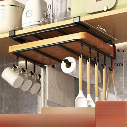 Under Shelf Storage Rack Home Kitchen Hanging Cabinet Cutting Board Organizer - Image 2