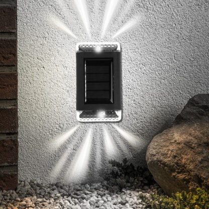 2Pcs Solar Powered Wall Lights Led Super Bright Door Fence Outdoor Garden Lamp White Ligth - Image 3