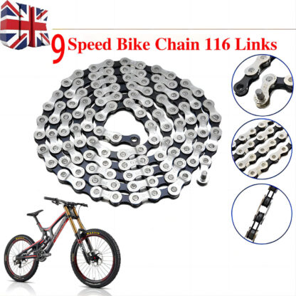 9 Speed 116 Links Road Mountain Bike Chain  Bicycle For Shimano Srsam UK - Image 3