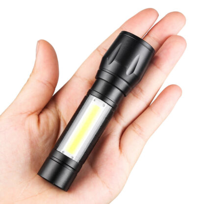 Mini Flashlight LED COB Torch Rechargeable High Lumens Zoomable Adjustable Focus Camping Light 3 Modes For Outdoor Waterproof - Image 7