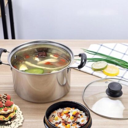 5PCS Stainless Steel Saucepan Induction Cooking Pot Cooker Cookware Kitchen - Image 3