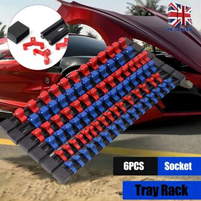 6PCS Socket Rail Storage Holder Organizer Tray Set 1  2  3  8  1  4   Wall Mount ABS - Image 6