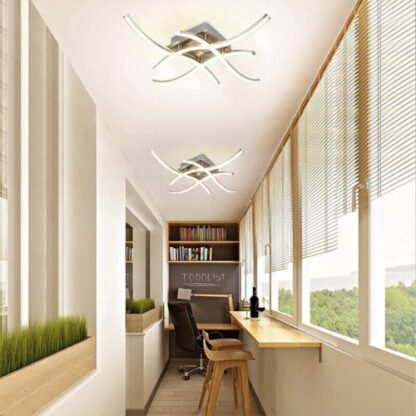 Ceiling Light 4 Wave Lights Modern Kitchen Living Room Bedroom Lamp LED Dimmable - Image 4