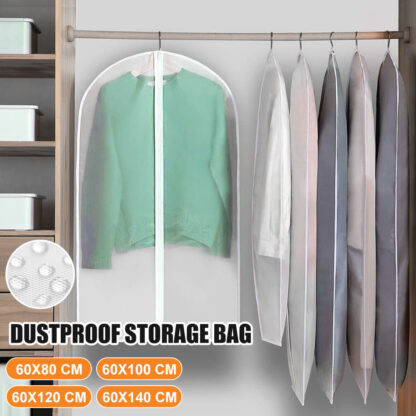 5-10-20 X Clear Polythene Garment Covers Suit Dress Coat Dust Protector Zip Bags - Image 5