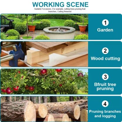 2 Battery 6-8  Mini Cordless Chainsaw Electric One-Hand Saw Wood Cutter - Image 8