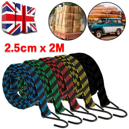 5XHeavy Duty Elastic Luggage Bungee Rope Cords Strap Strong Hook Car&Bike Tie UK - Image 3