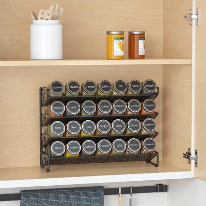 4 Tier Metal Spice Rack Kitchen Countertop Cupboard Spice Herb Jar Storage Shelf - Image 9