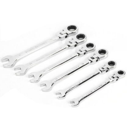 6Pcs Flexible Head Multi Functional Ratchet Conination Spanner Wrench 8-17mm Repair Tools Set - Image 2