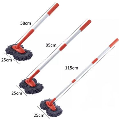 Microfiber Mop Wash Kit Telescopic Car Cleaning Brush With 4 Replacent Header - Image 7