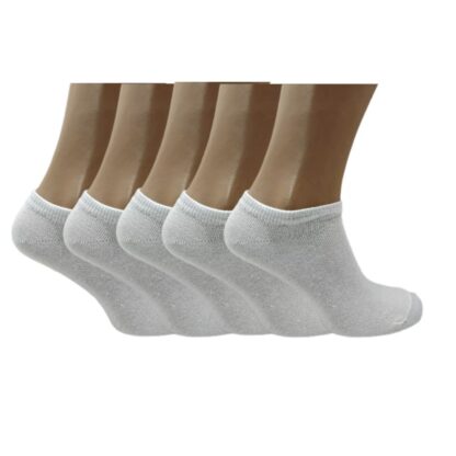 5 Pairs Low Cut White Socks Everyday Socks For Men And Women Size 6 8 - Image 2