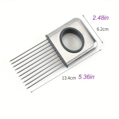 Onion Slicer Holder, Onion Holder For Slicing, 304 Stainless Steel Onion Slicer Cutter, Lemon Holder Slicer, Creative Onion Slicer Holder, Onion Slicer Cutter For Steak Tendons, Household Gadget, Kitc - Image 7