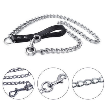 1PCS 1.2m Metal Chain Dog Lead Pet Puppy Leash Long Heavy Duty Anti-Chew Control - Image 7