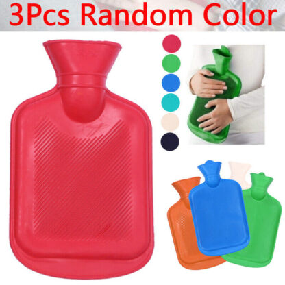 3 Pack 2L HOT WATER BOTTLE NATURAL RUBBER WARMER LARGE PAIN RELIEF HEAT ACHING - Image 3