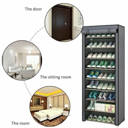 27 Pairs 10 Layers Shoe Cabinet Storage Organizer Shoe Rack Bracket - Image 7