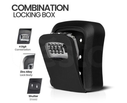 Wall Mounted Key Safe, 4 Combination Key Safe Outdoor Security Key Lock Box - Image 5