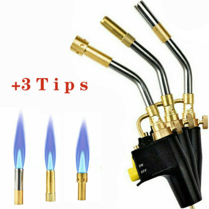 Propane Mapp Gas Blow Torch Welding Soldering Brazing Plumbers Tool 3 Tips GB - Image 6