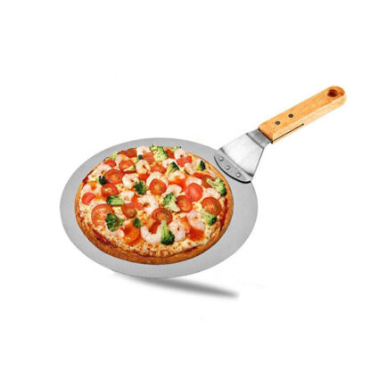 12Inch Stainless Steel Pizza Paddle Peel Bakers BBQ Oven Tray Wooden Handle - Image 4