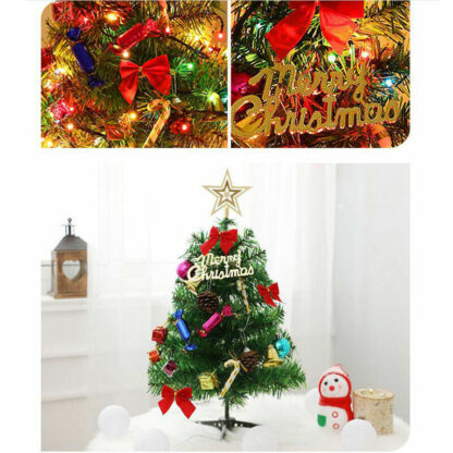60 Long Tabletop Artificial Small Mini Christmas Tree W  LED Lights Ornament - Image 7