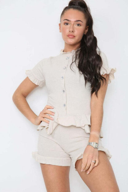Diamond Frilled Edge Short Co-Ord Set - Image 7