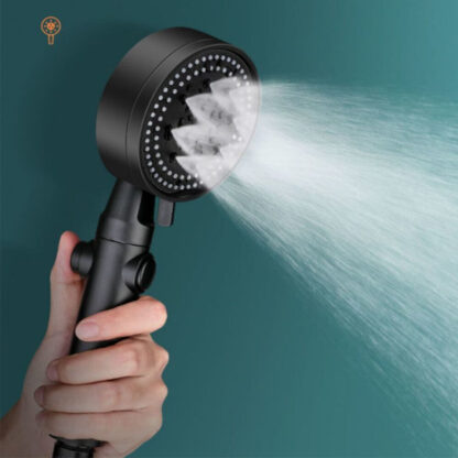 High Pressure Bath Shower Head 5 Mode Large Chrome Handset Heads Water Saving - Image 2