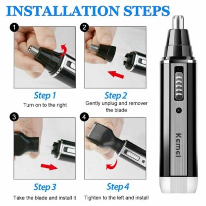 Mens 4 In 1 Rechargeable Hair Beard Eyebrow Ear Nose Shaver Trimmer Electric Kit - Image 3