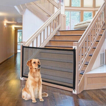 Pet Isolation Mesh No Drilling Safety Fences Net Portable Dog Cat Stair Door - Image 6