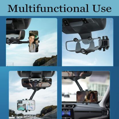 Rotatable And Retractable Car Phone Holder Rearview Mirror UK Stock - Image 3