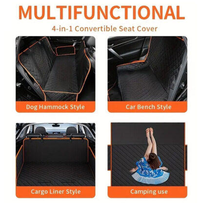 Waterproof Pet Car Seat Cover Dog Safety Protector Mat Front Back Seat Hammock H - Image 6