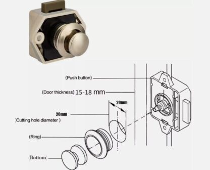 5x Mini Push Button Catch Lock Cupboard Door Motorhome Drawer Cabinet Latch Knob - Image 10