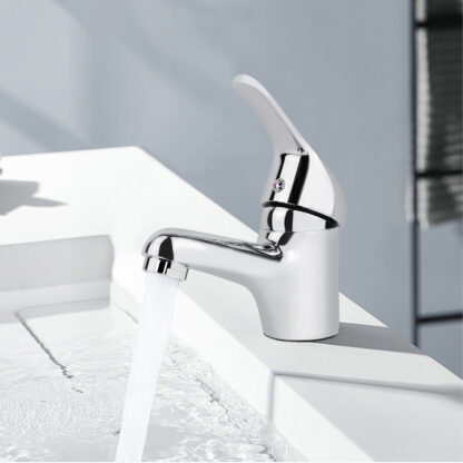 Basin Sink Mixer Taps Waterfall Single Lever Bathroom Mono Cloakroom Tap Fixings - Image 3