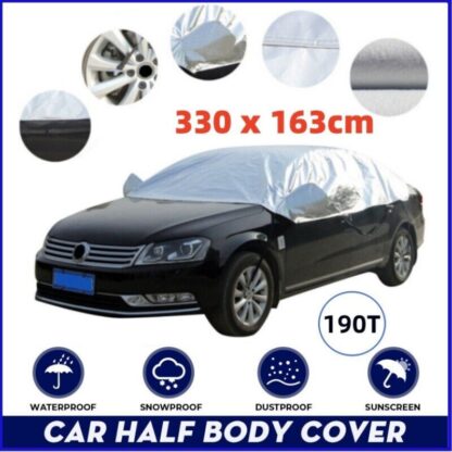 Half Car Cover Top Roof Sun UV  Rain Protection Waterproof Outdoor Universal 190T - Image 5