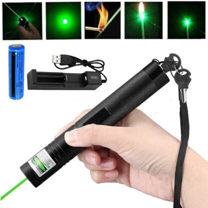Green Laser Pointer Pen Light 9900Mile Strong  Visible Beam Lazer AAA Torch 532nm USB Rechargeable Flashlight - Image 4