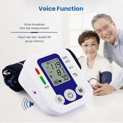 Multifunctional Home Blood Pressure Monitor With Cuff, Records 99 Measurements And Tracks Heart Rate