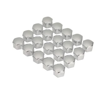 20Pcs 17mm Gloss Silver Car Wheel Nut Caps Bolt Covers For  VW Vauxhall Bmw