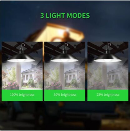 LED Solar Powered Pendant Hanging Light Lamp Outdoor Garden Yard Shed Lighting - Image 10