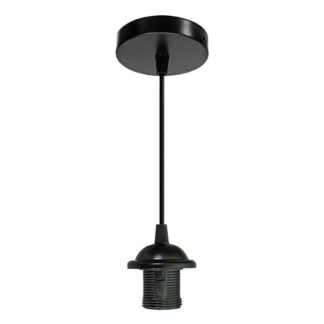 Light Pendant Fitting Ceiling Rose E27 Suspension Set Black Light Base UK