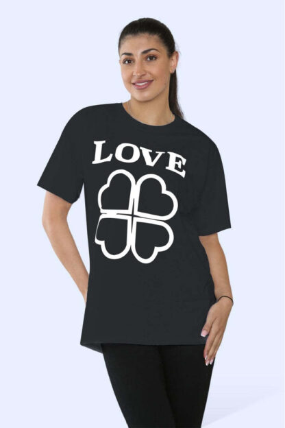 Ladies Love Printed Short Sleeve T-Shirt Top - Image 2