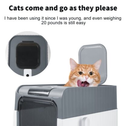 Grey Large Cat Litter Box Cat Pan Drawer Anti-Splashing Cat Potty Tray Cleaning - Image 3