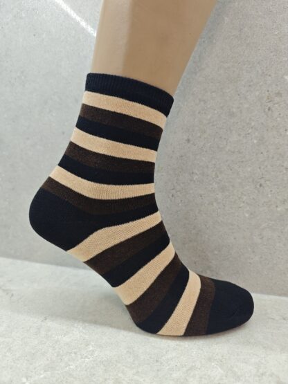 Pack Of 6 12 24 Pairs  Womens Colourful Striped Socks - Image 2