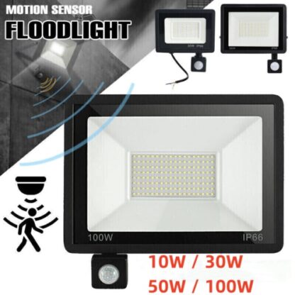 Outdoor Garden Floodlight With Sensor LED PIR Motion Security Lights Waterproof - Image 6