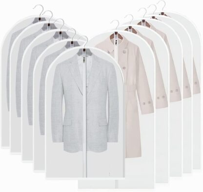10x Clear Coat Dress Garment Clothes Cover Dust Protector Travel Bag With Zip - Image 7