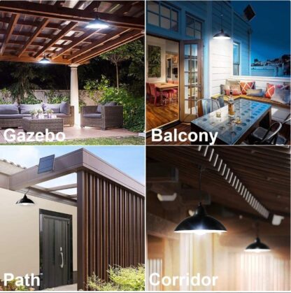 LED Solar Powered Pendant Hanging Light Lamp Outdoor Garden Yard Shed Lighting - Image 7
