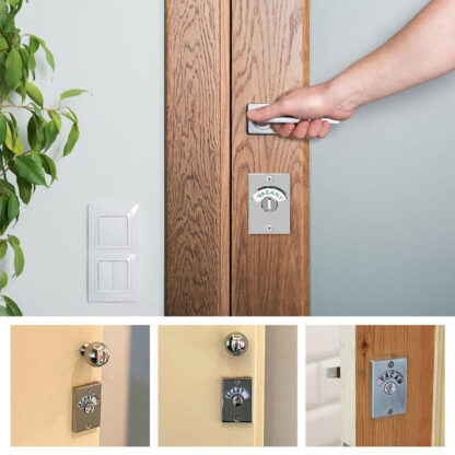 Satin Indicator Bolt Vacant Engaged Bathroom Privacy WC Toilet Lock Satin-Nickel - Image 4