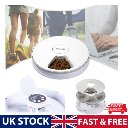 Automatic 6 Day Meal Timed Pet Dog Cat Feeder Food Bowl Auto Holiday Dispenser - Image 3