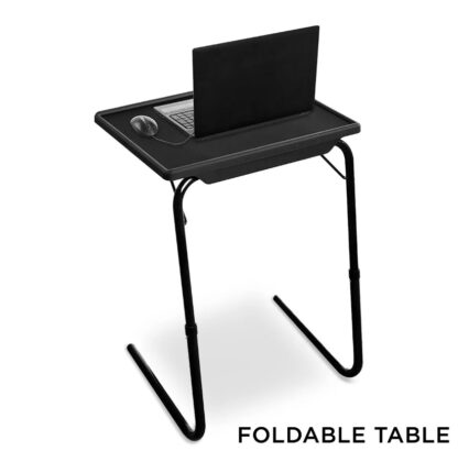 Portable Folding Table Adjustable Table Desk For TV Dinner Laptop Tray Sofa - Image 7