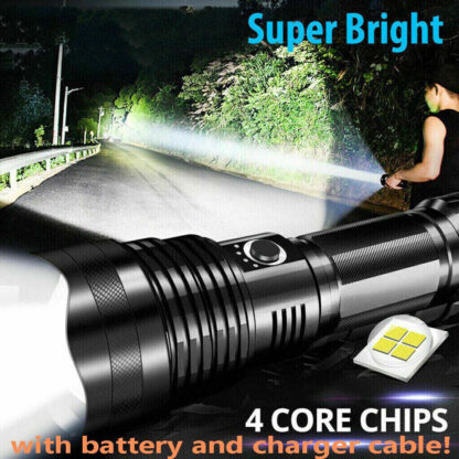 High Power 12000000 Lumen Ultra Bright Aluminum Flashlight LED Rechargeable UK - Image 10
