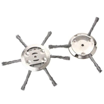 6 Grass Strimmer Head Trimmer Brush Steel Wire Wheel Garden Weed Trimmer UK - Image 2