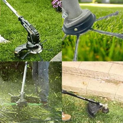 6 Grass Strimmer Head Trimmer Brush Steel Wire Wheel Garden Weed Trimmer UK - Image 4
